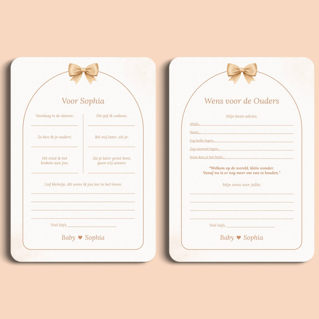 Kraamkaarten Set | Boho Beertje Beige