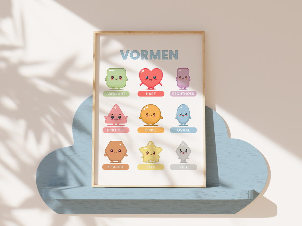 Educatieve Kinderposter Set 'Kawaii' – 6-delig