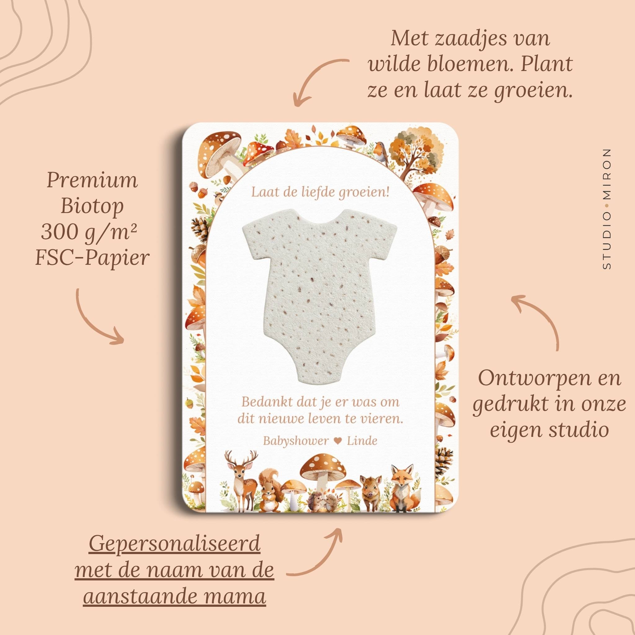 Zaadpapier Rompertje Cadeau | Bosdieren