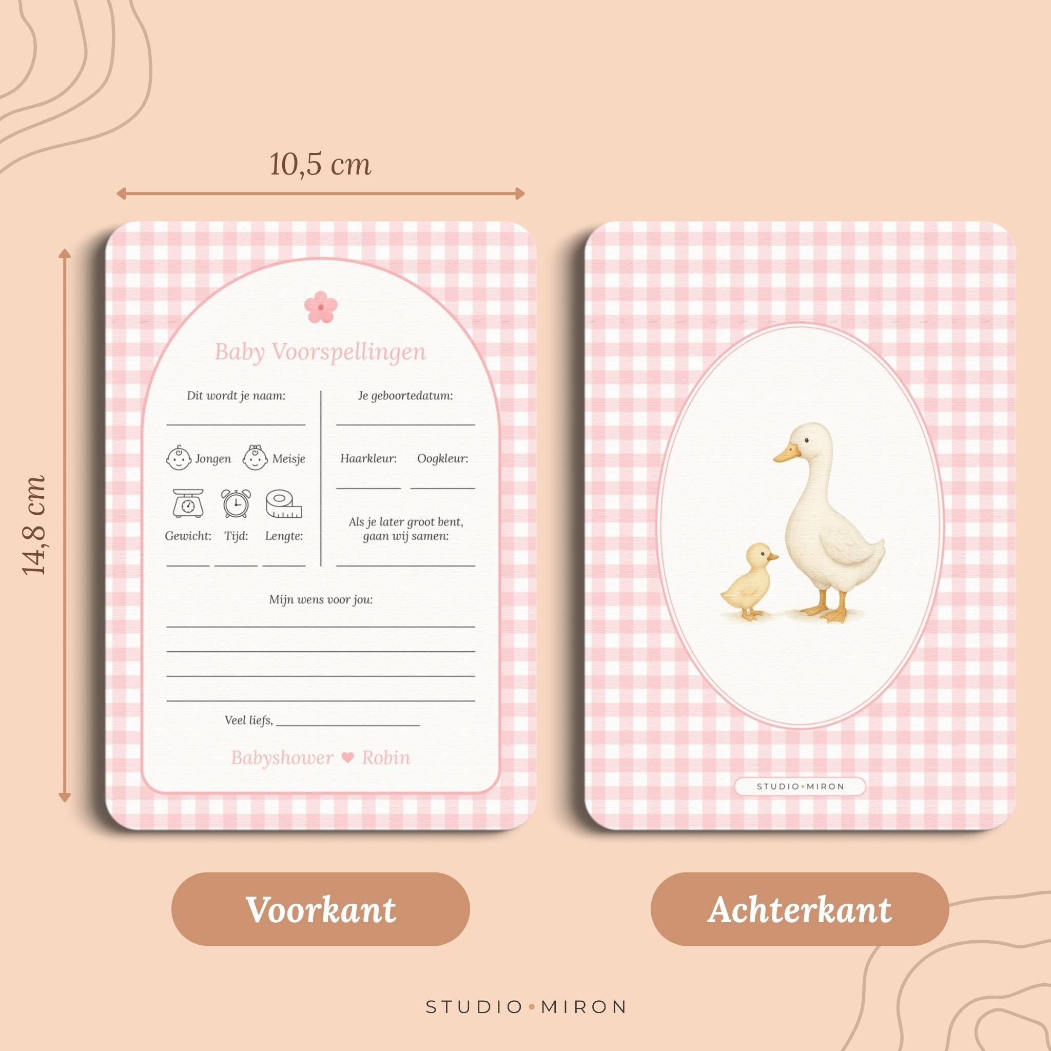 Baby Voorspellingen | Gingham Roze