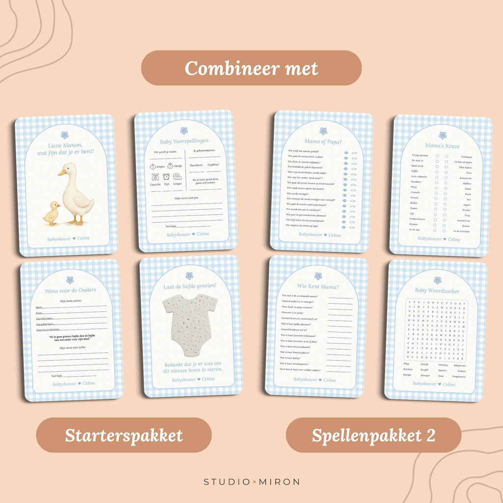 Spellenpakket 1 | Gingham Blauw