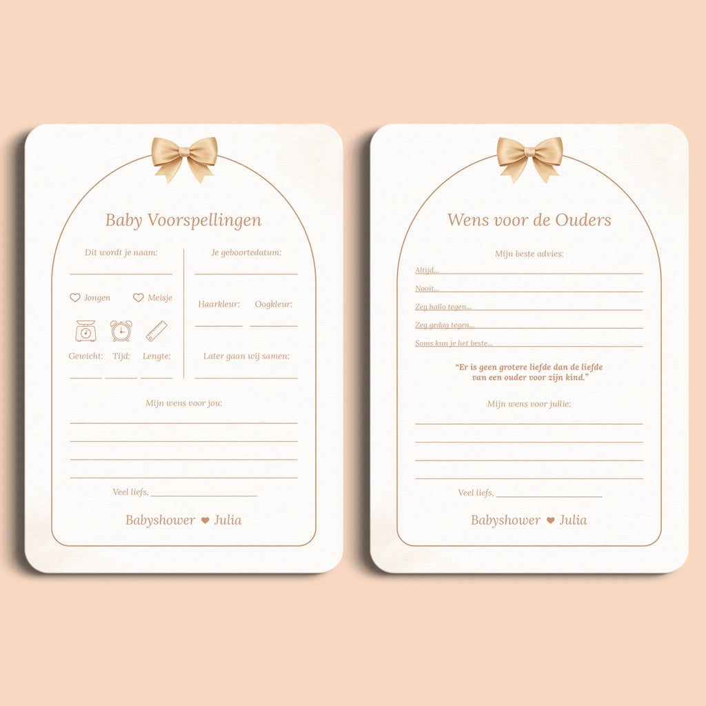 Set de Tarjetas Baby Shower para Rellenar | Lazo Boho