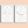 Babyshower Invulkaarten Pakket | Gingham Blauw