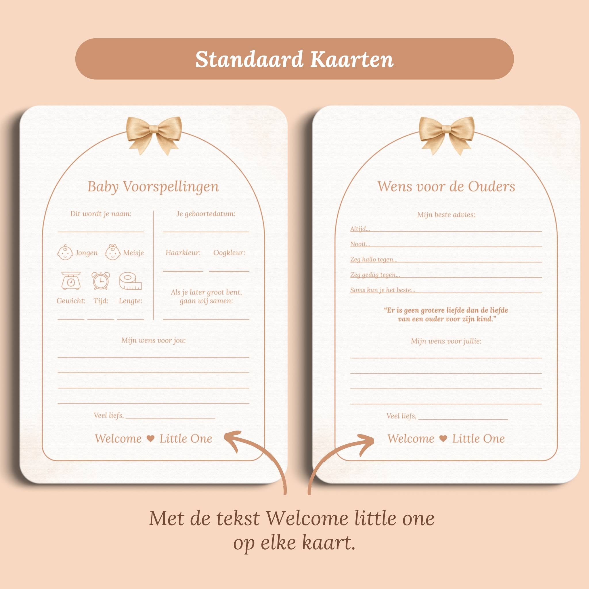 Baby Shower Fill-In Card Set | Boho Bow