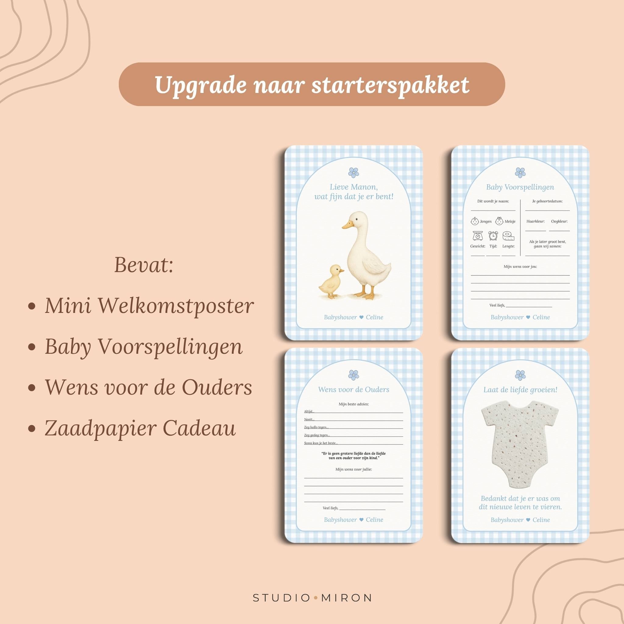 Baby Voorspellingen | Gingham Blauw