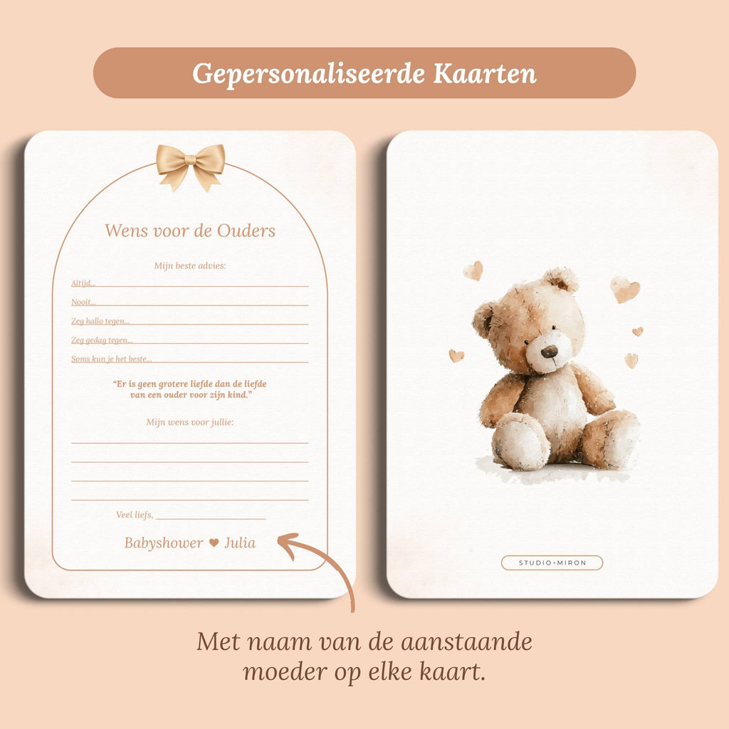 Tarjetas Baby Shower para Rellenar – Para los Padres | Lazo Boho