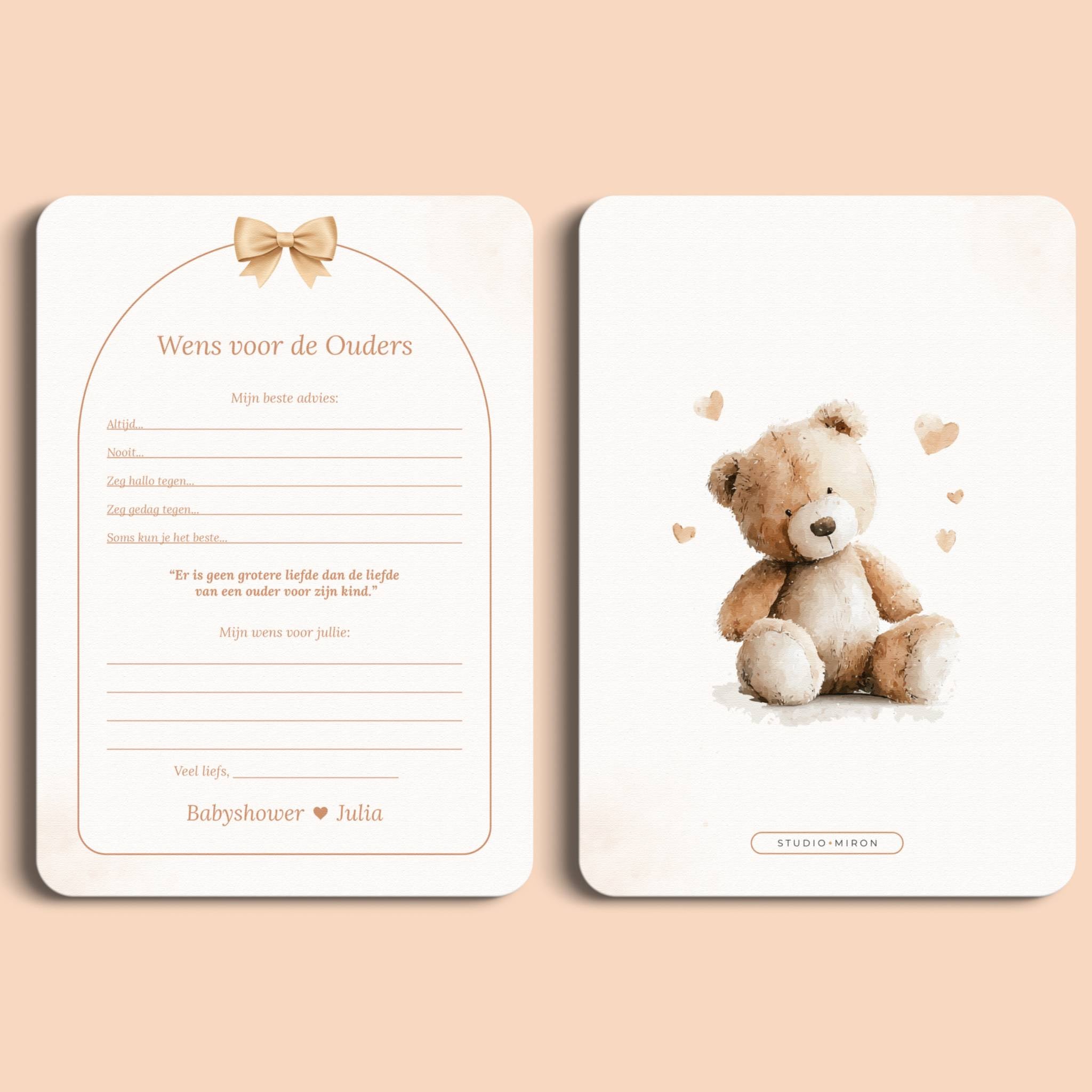 Baby Shower Fill-In Card Set | Boho Bow