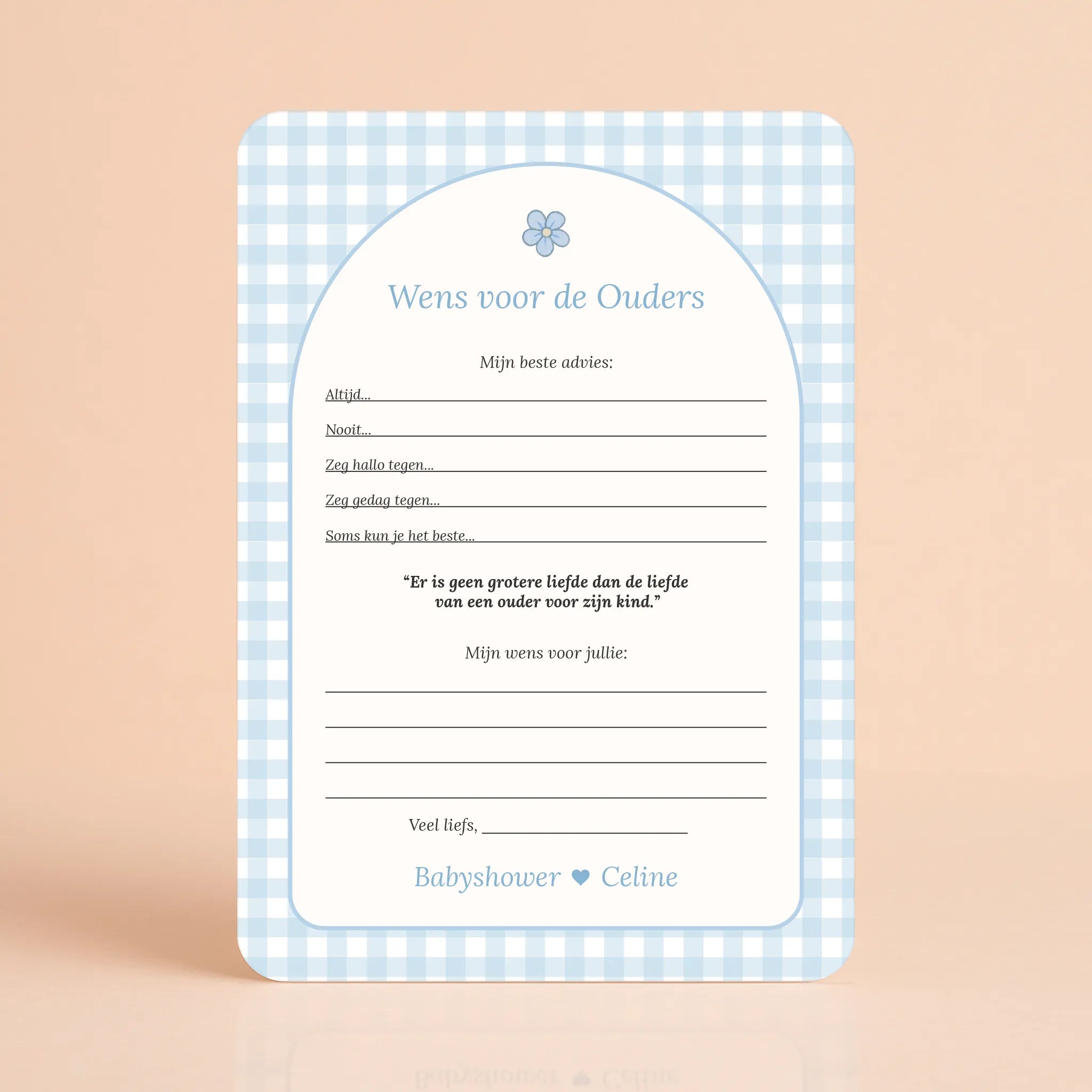Wens voor de Ouders | Gingham Blauw