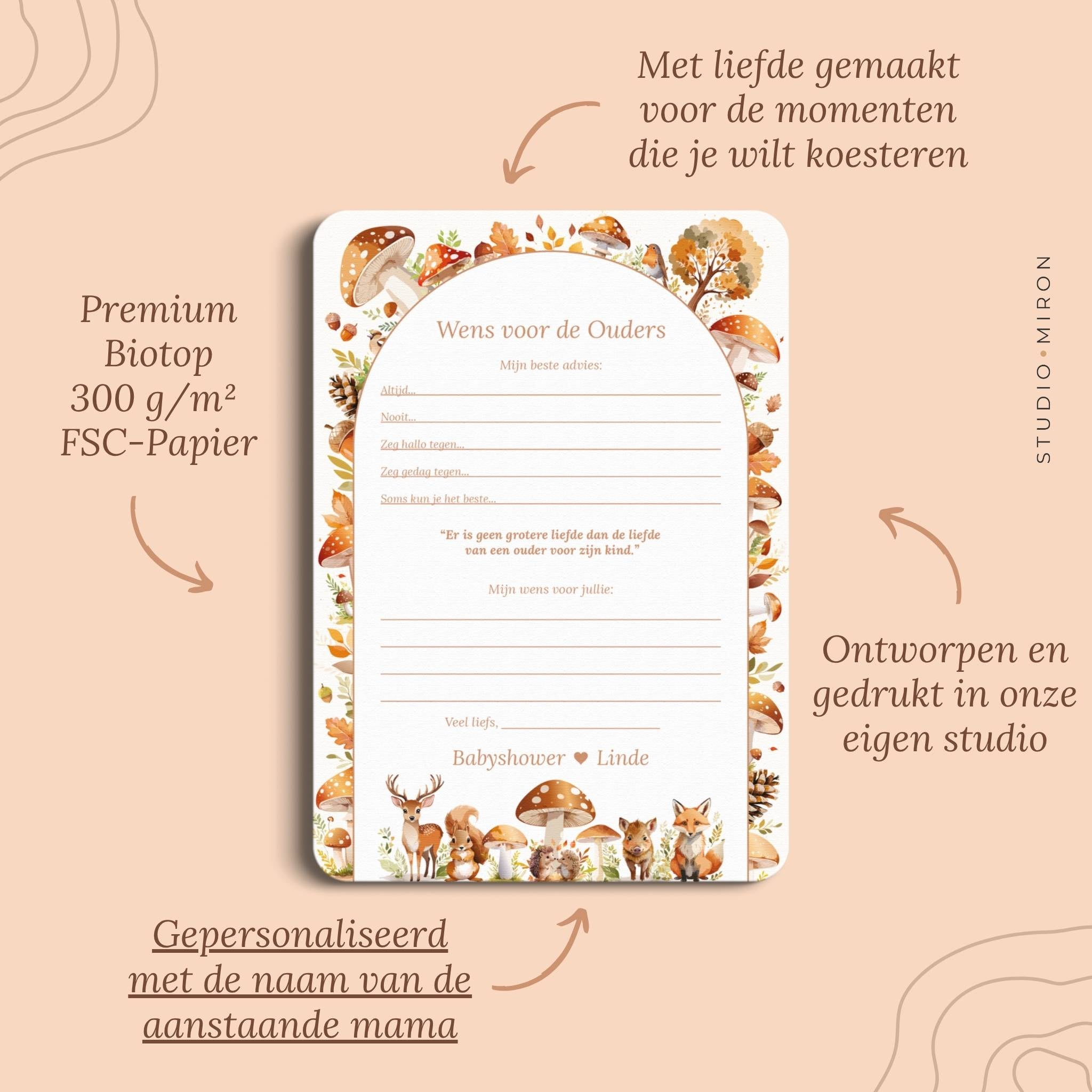 Babyshower Invulkaarten Pakket | Bosdieren