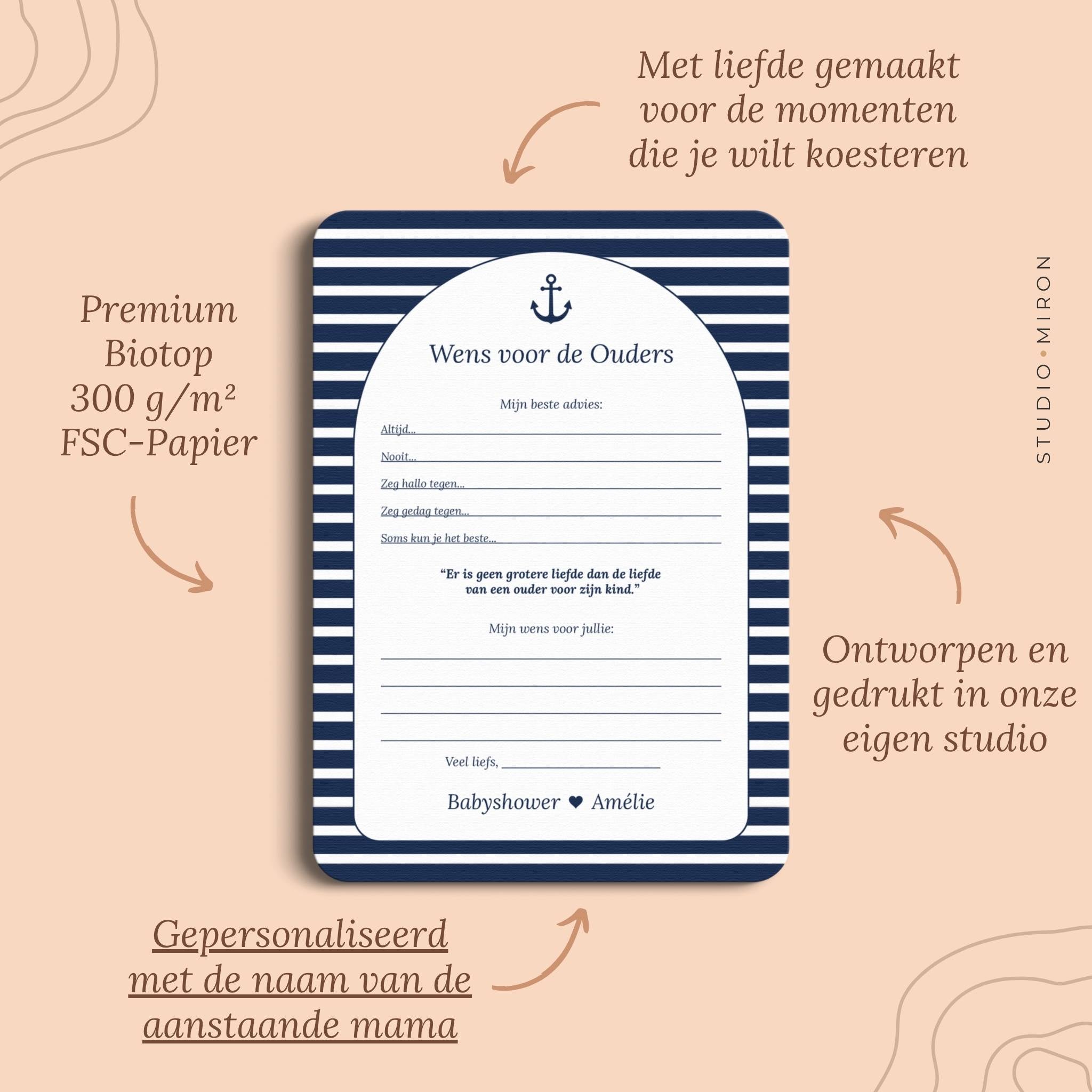 Babyshower Invulkaarten Pakket | Navy Blue