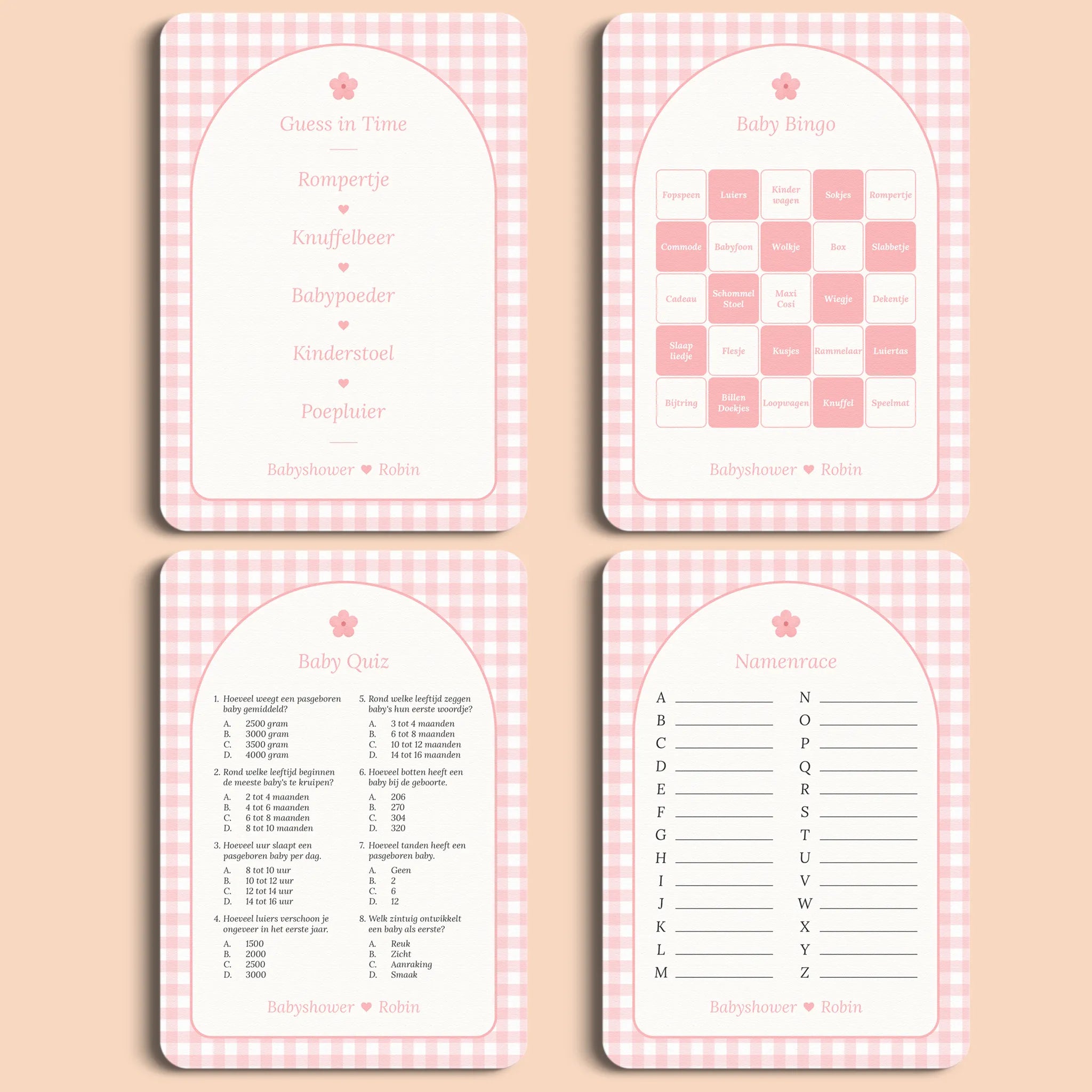 Spellenpakket 1 | Gingham Roze
