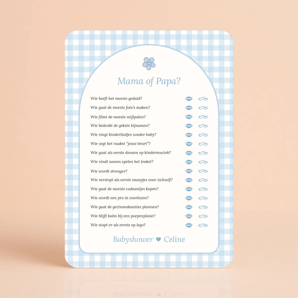 Mama of Papa | Gingham Blauw