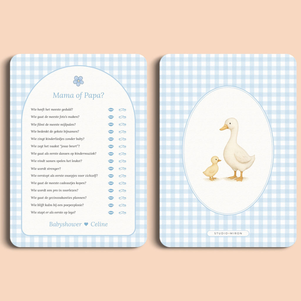 Mama of Papa | Gingham Blauw