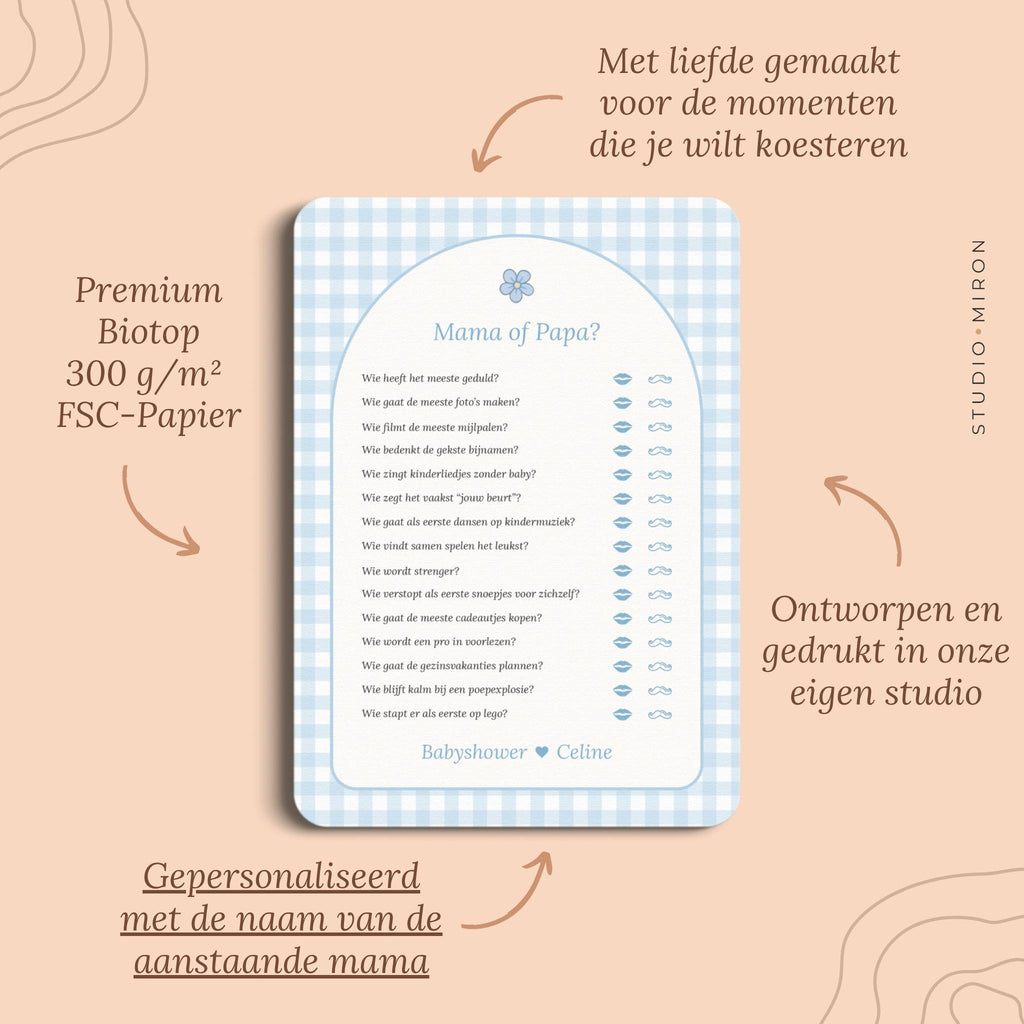 Mama of Papa | Gingham Blauw