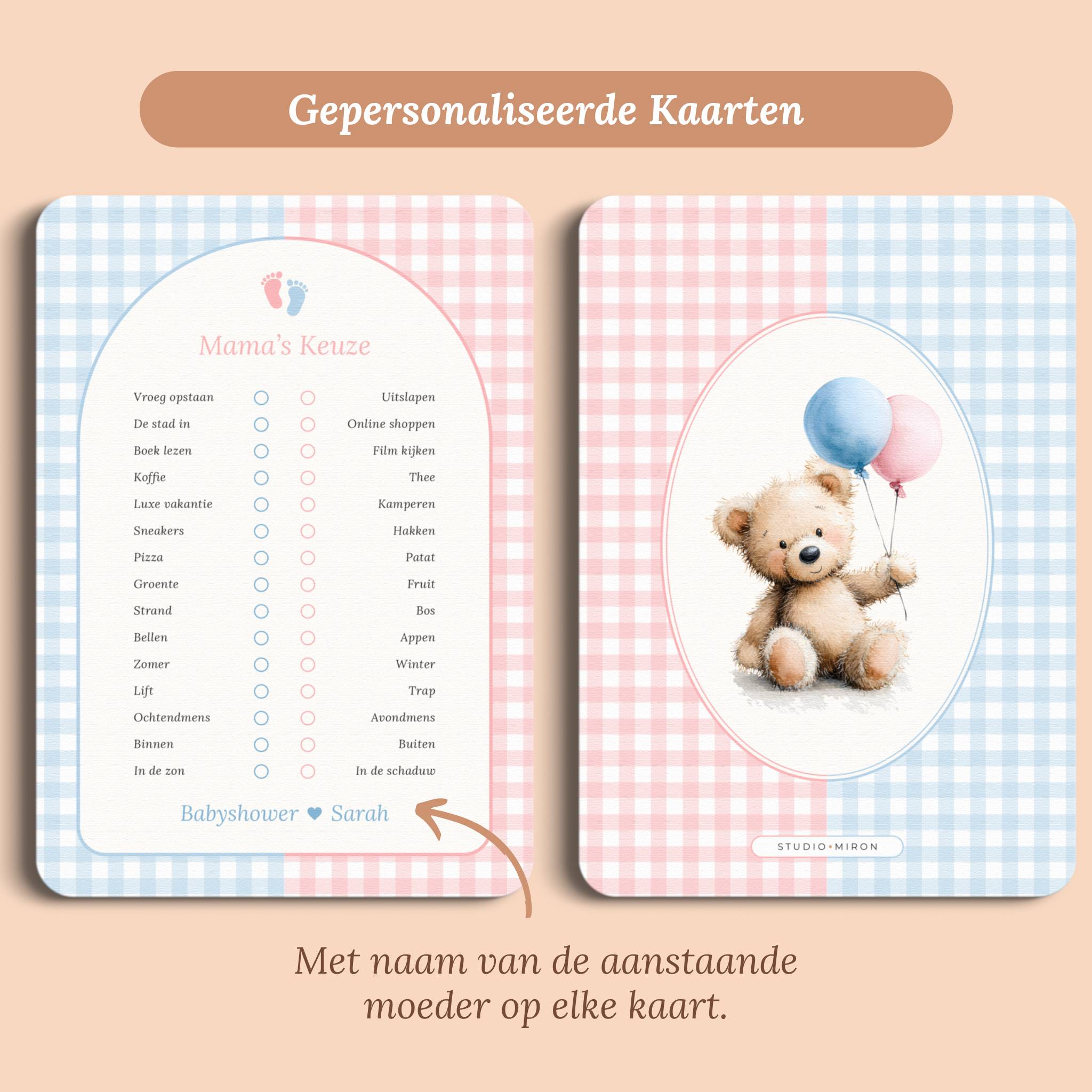 Mama's Keuze | Gingham Roze-Blauw