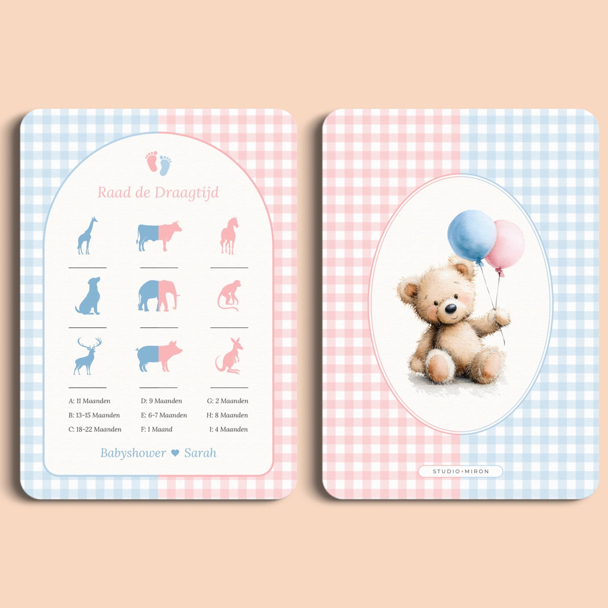 Raad de Draagtijd | Gingham Roze-Blauw