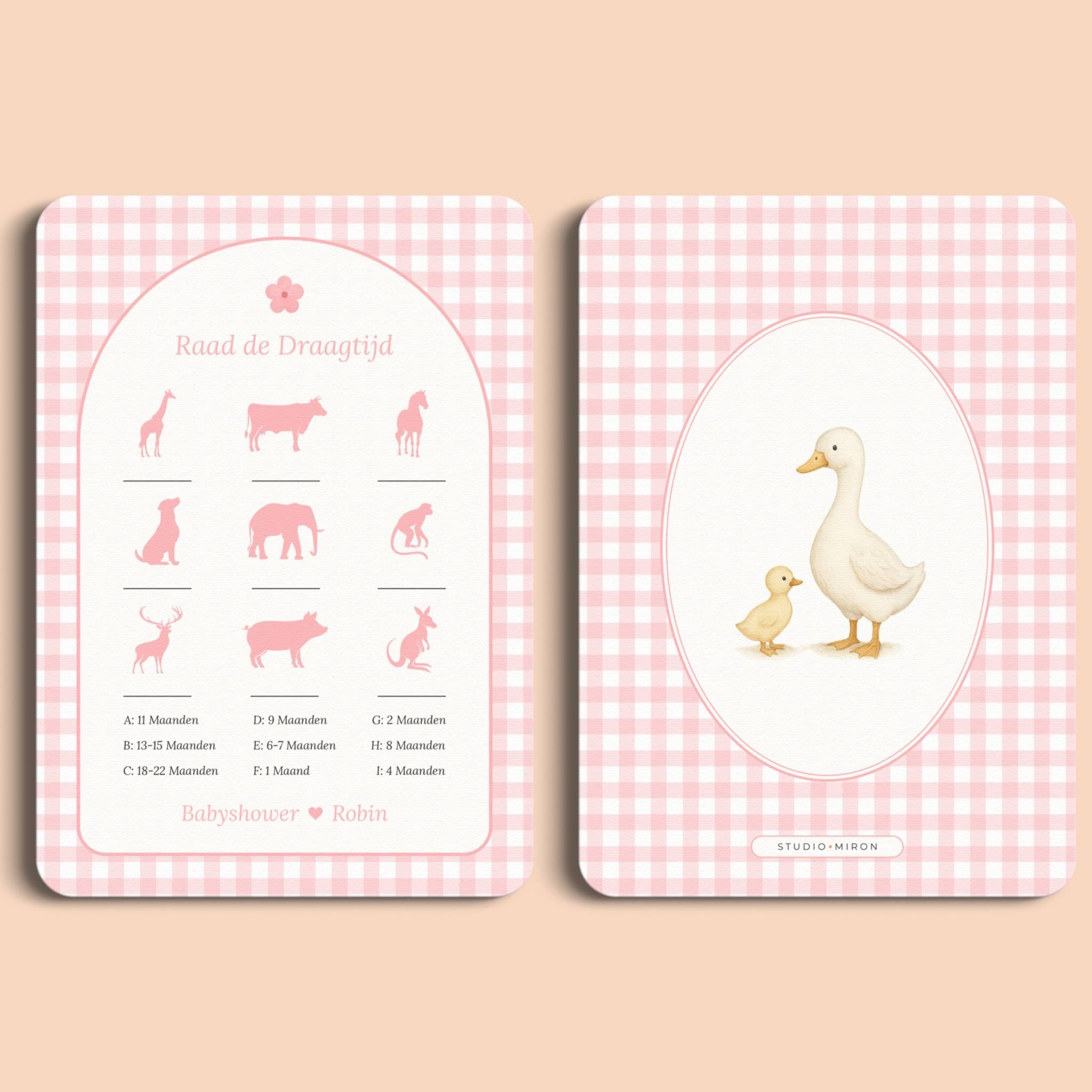 Raad de Draagtijd | Gingham Roze