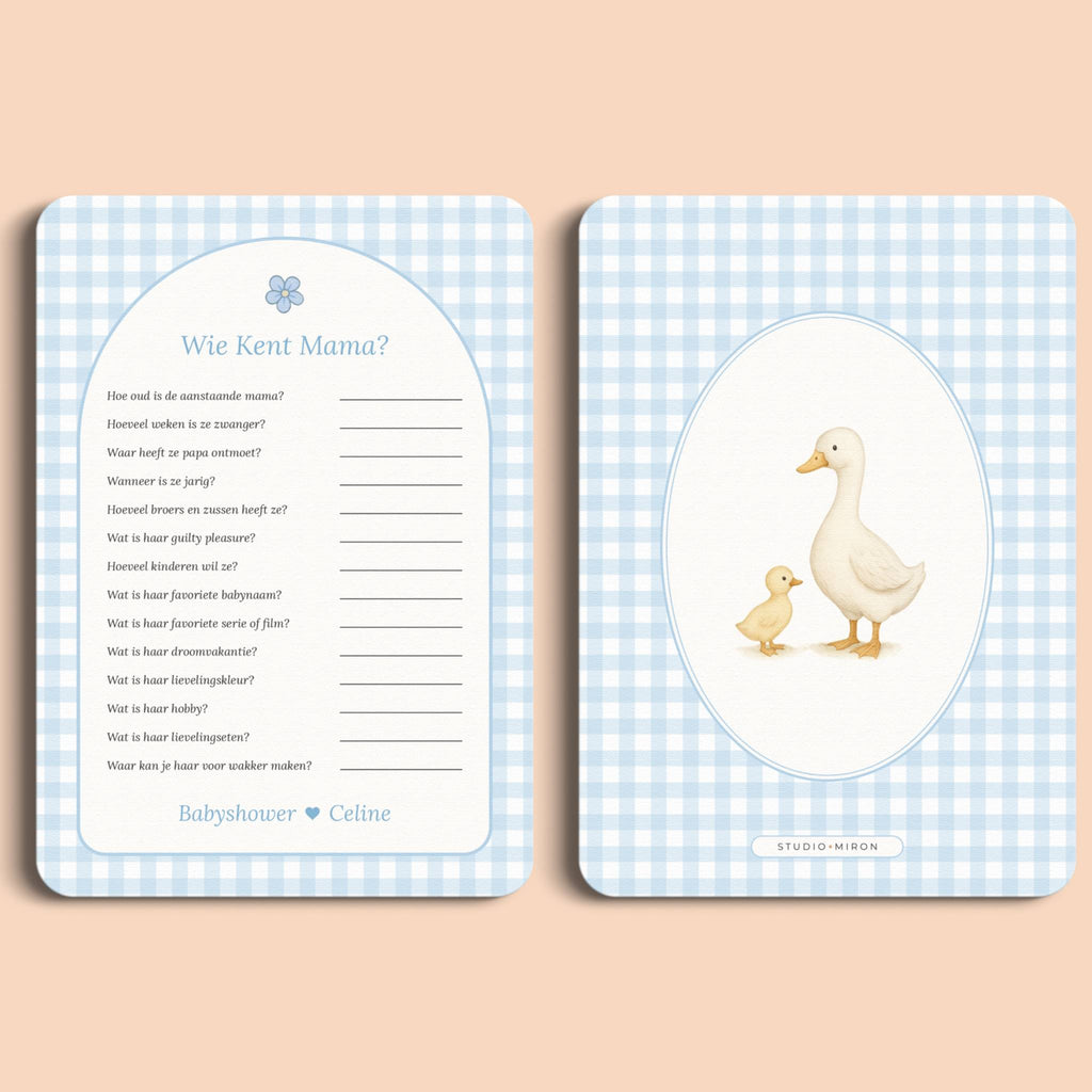 Wie kent Mama | Gingham Blauw